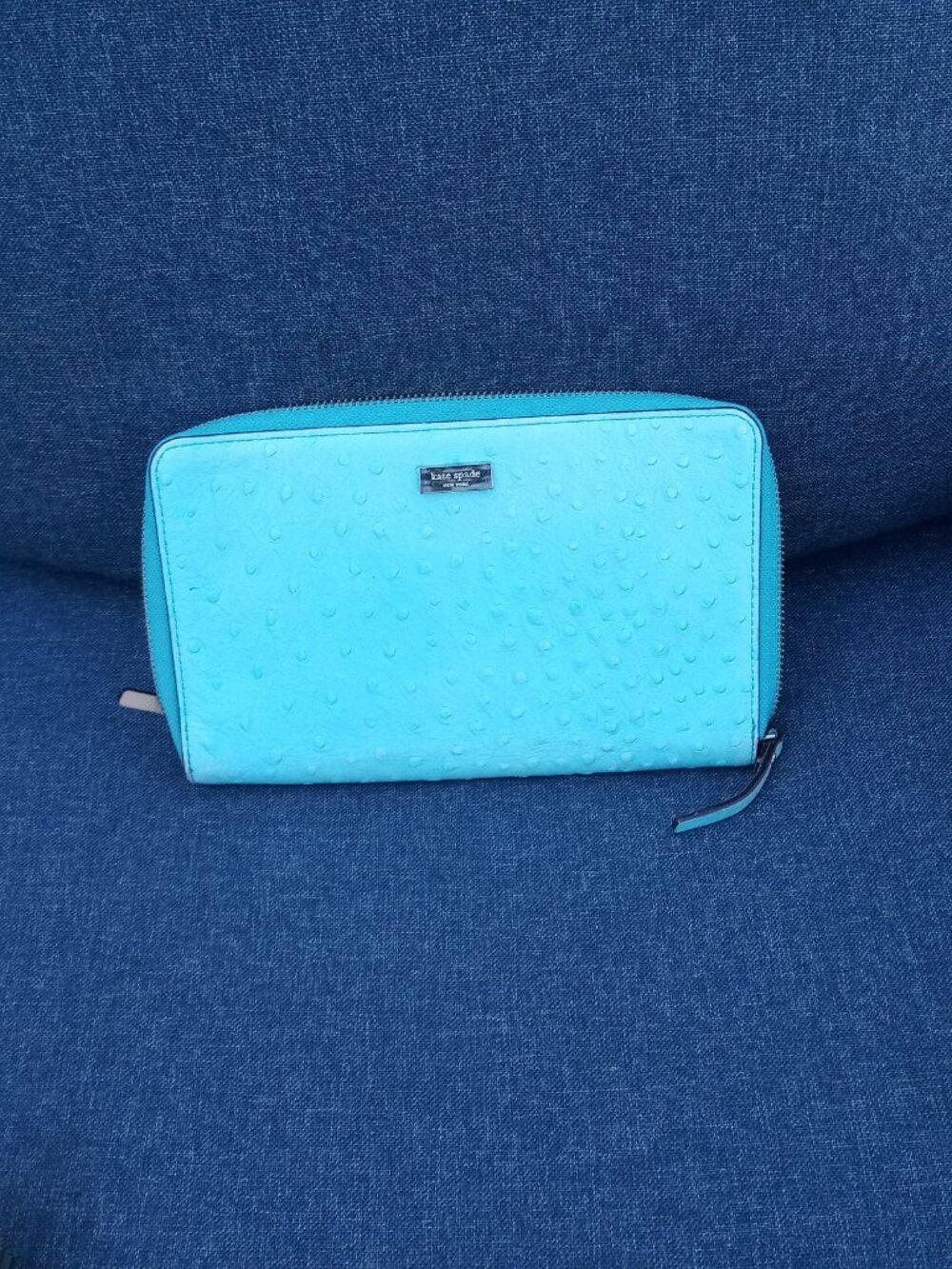 Kate Spade New York Large Zip Travel Wallet Tiffany Blue